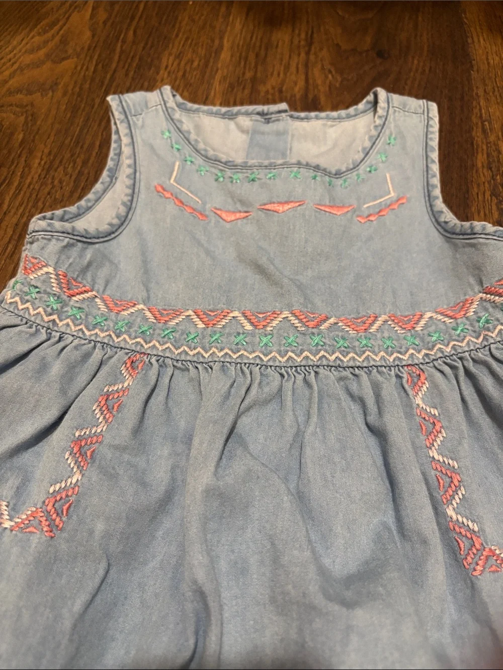 Gymboree Light Blue Denim Embroidered Girls Dress